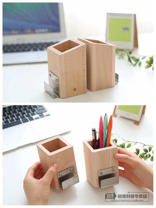 文具原木笔筒l3327新潮小号笔座名片多功能笔插办公用品【产品高清